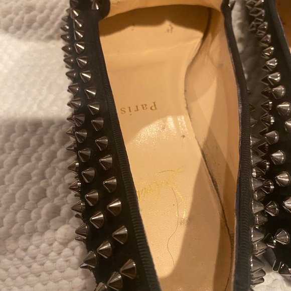 Christian Louboutin Black Spiked Loafers in well loved condition 38.5 - Picture 6 of 16